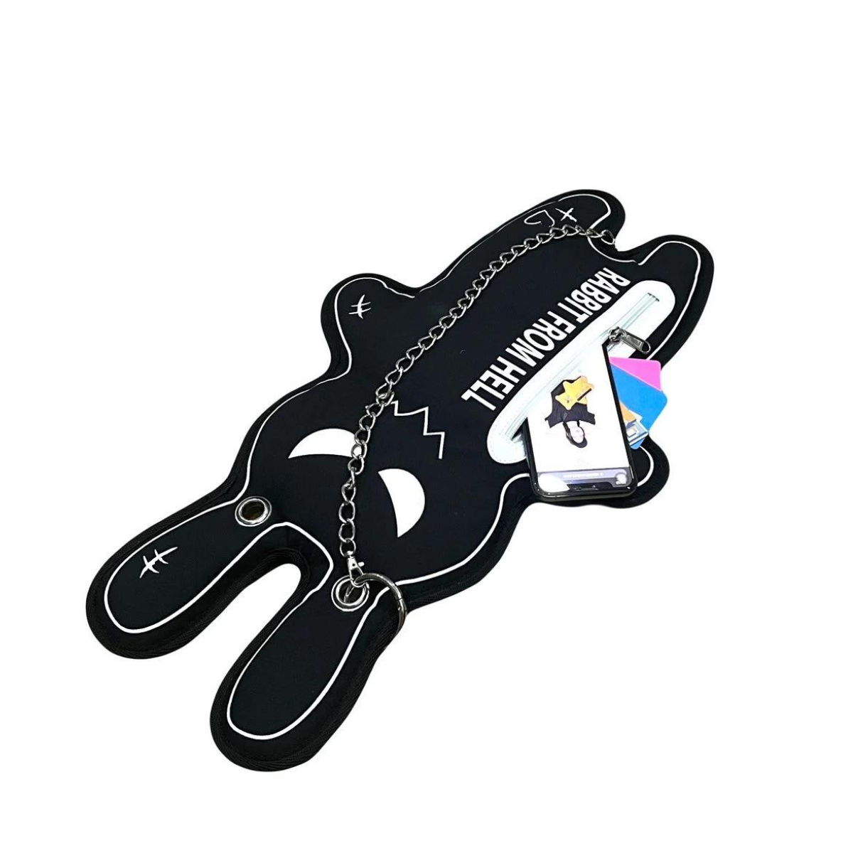 Rabbit From Hell B&W Crossbody Bag - 001