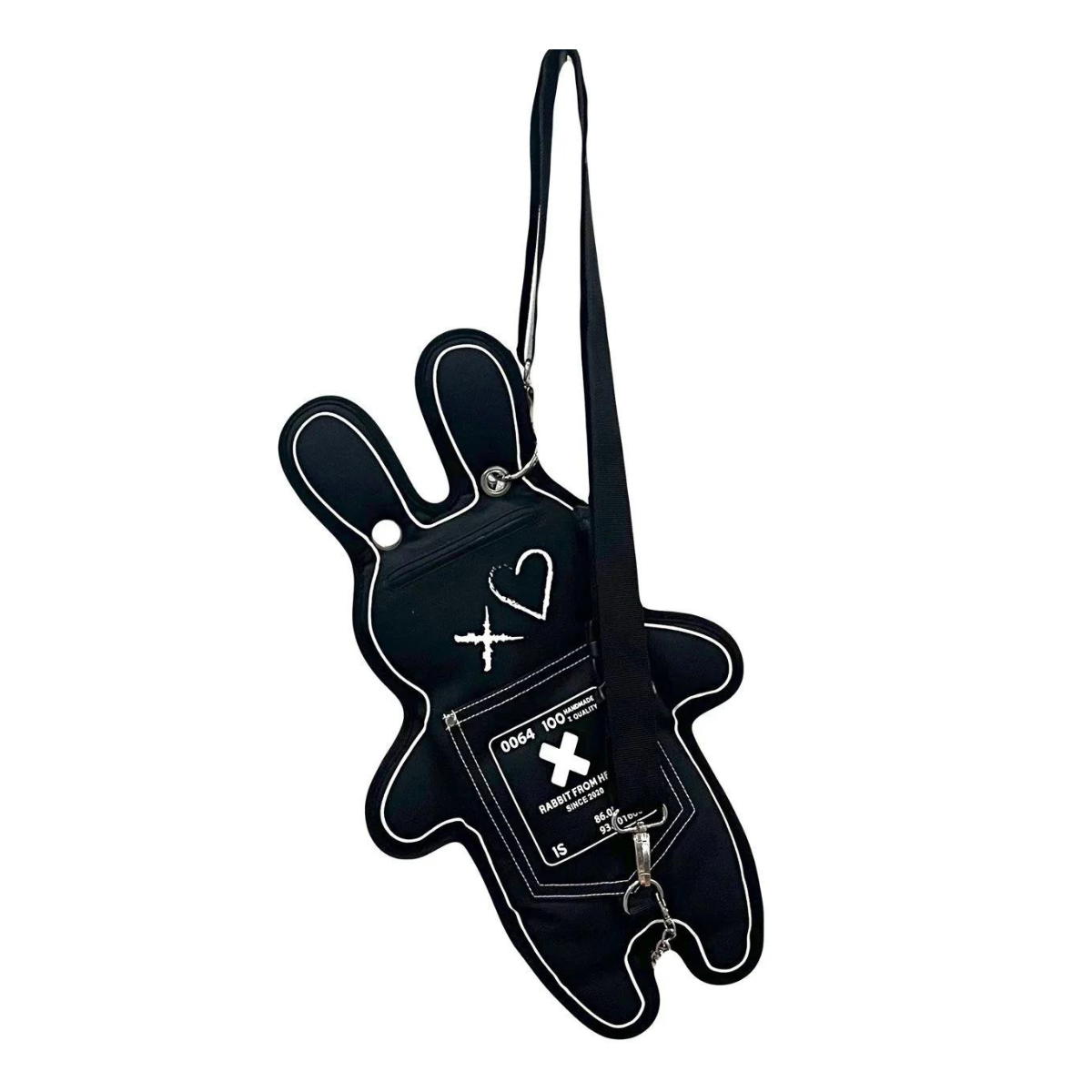 Rabbit From Hell B&W Crossbody Bag - 002