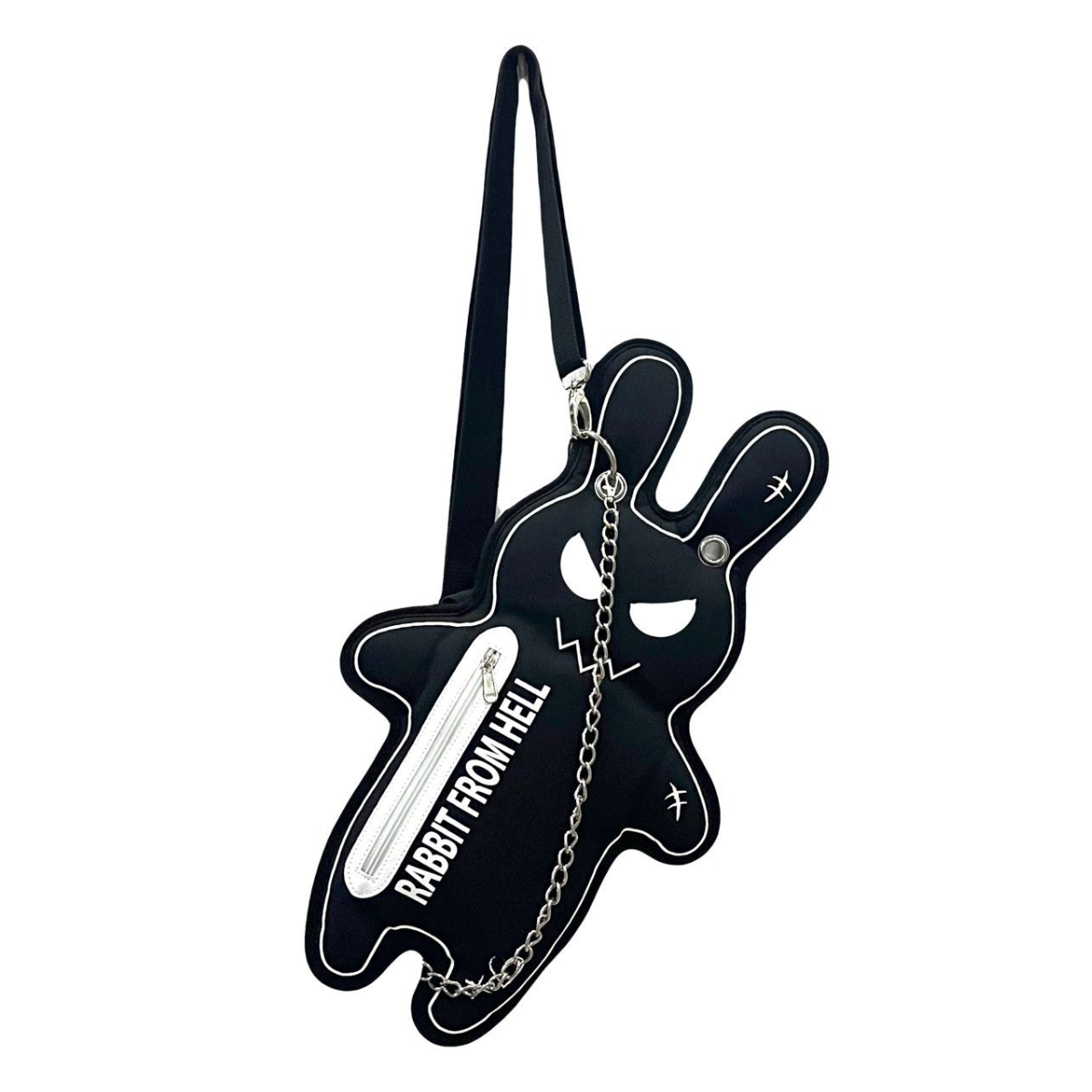 Rabbit From Hell B&W Crossbody Bag - 001