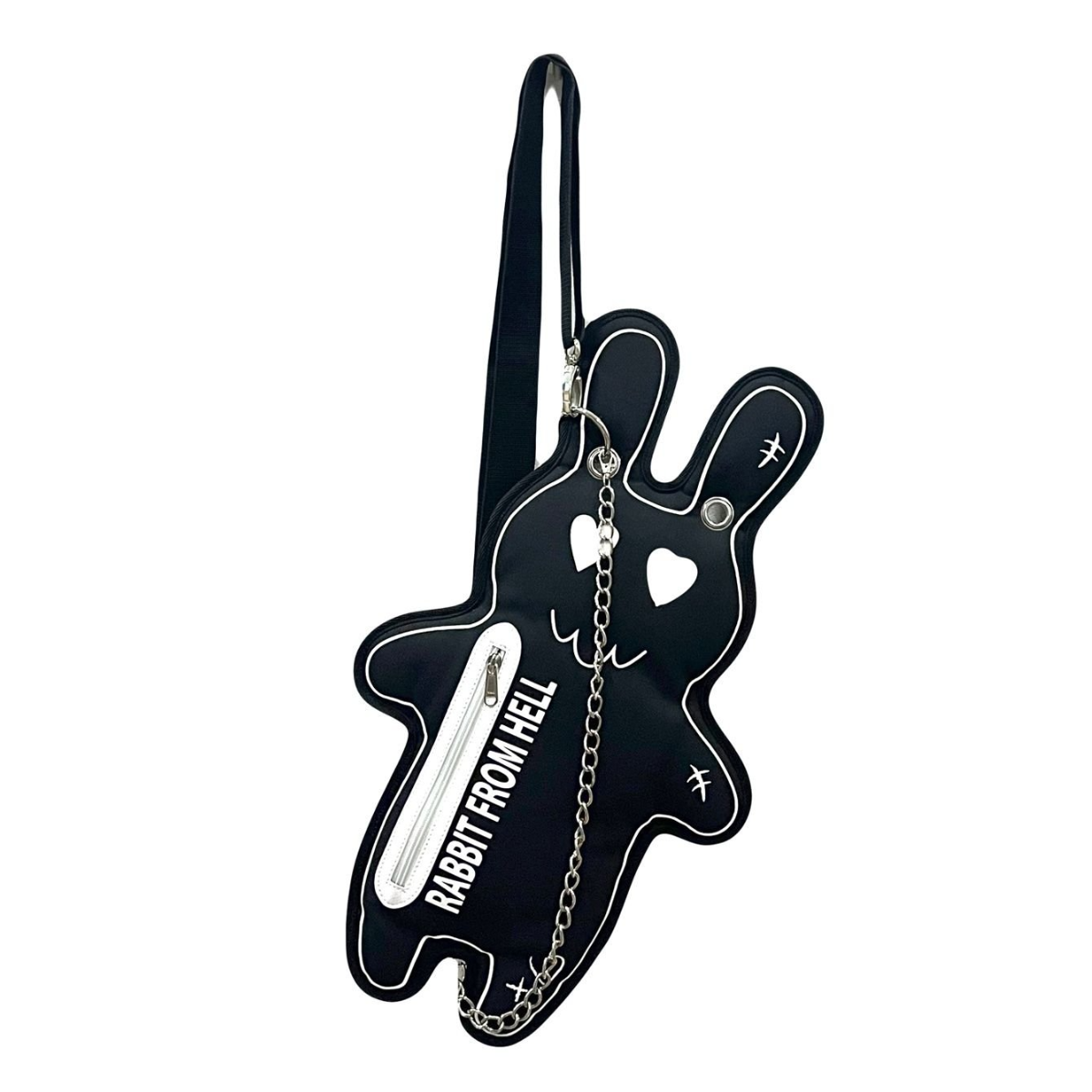 Rabbit From Hell B&W Crossbody Bag - 002