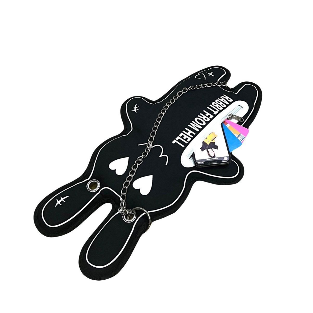 Rabbit From Hell B&W Crossbody Bag - 002